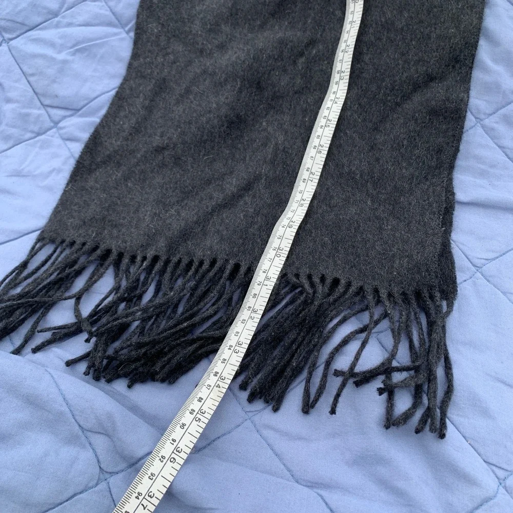 Club Room 100% cashmere scarf w/ fringe in dark grey - 66in x 24in